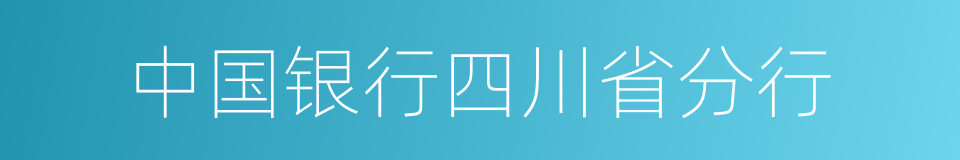 中国银行四川省分行的同义词