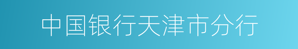 中国银行天津市分行的同义词