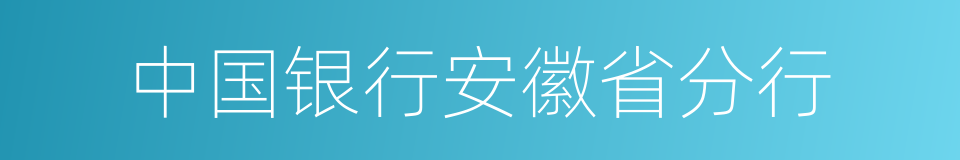 中国银行安徽省分行的同义词