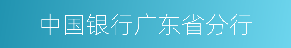 中国银行广东省分行的同义词