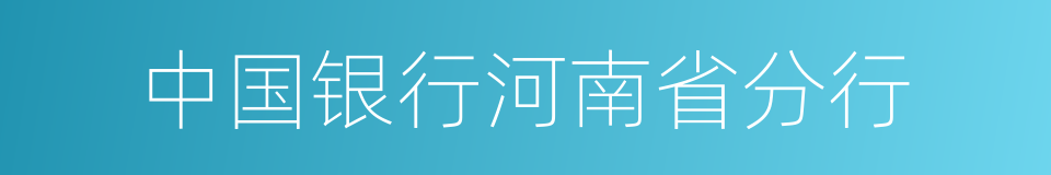 中国银行河南省分行的同义词