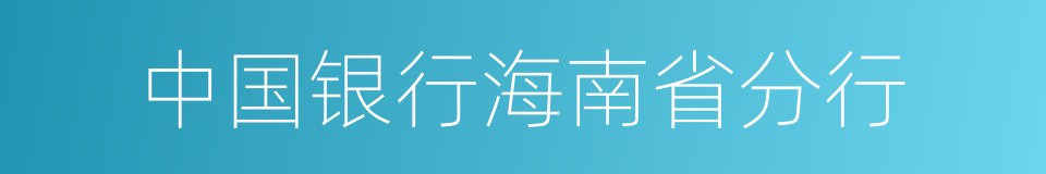 中国银行海南省分行的同义词