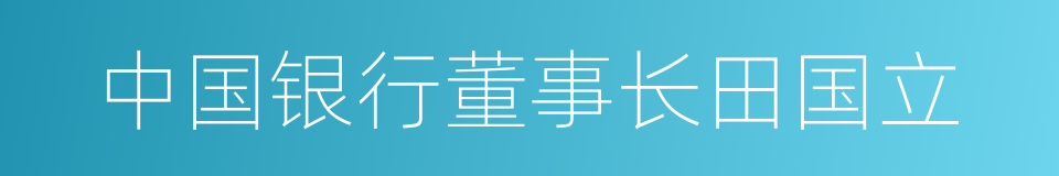 中国银行董事长田国立的同义词
