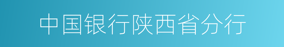 中国银行陕西省分行的同义词