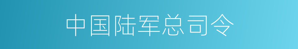 中国陆军总司令的同义词