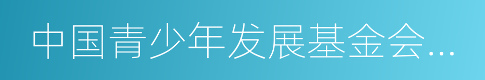 中国青少年发展基金会理事的同义词