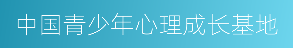 中国青少年心理成长基地的同义词