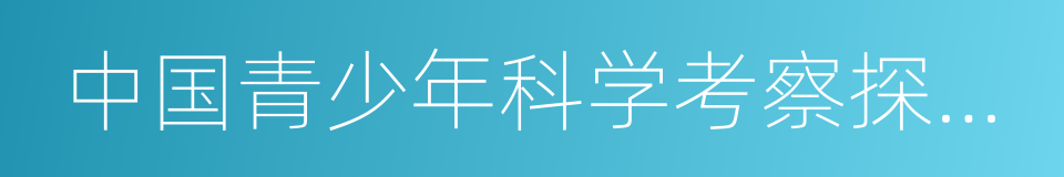 中国青少年科学考察探险基地的同义词