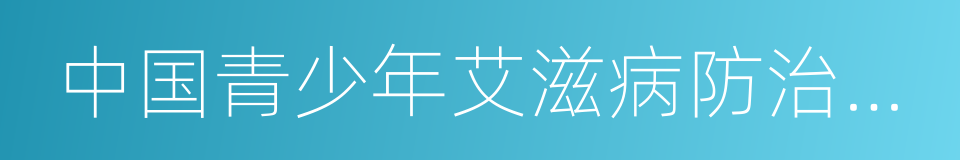 中国青少年艾滋病防治教育工作座谈会的同义词