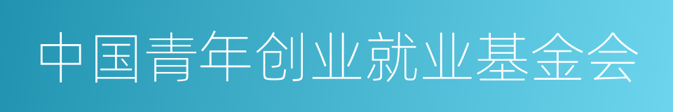 中国青年创业就业基金会的同义词