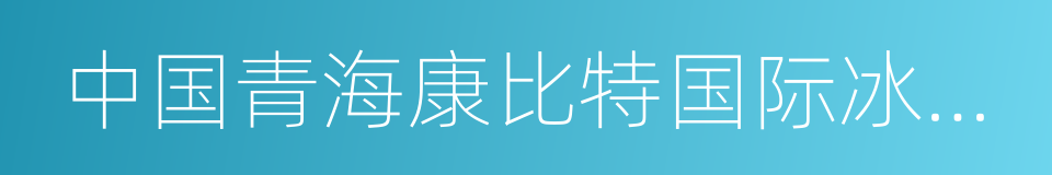 中国青海康比特国际冰壶精英赛的同义词