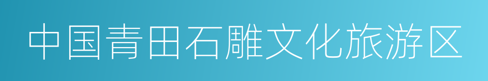 中国青田石雕文化旅游区的同义词