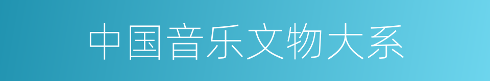 中国音乐文物大系的同义词