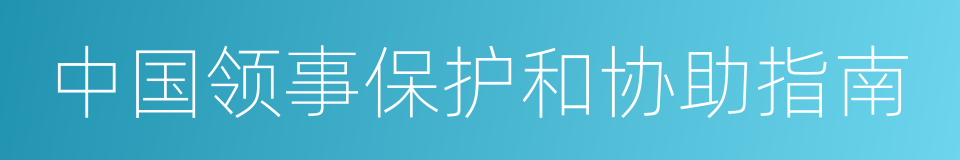 中国领事保护和协助指南的意思