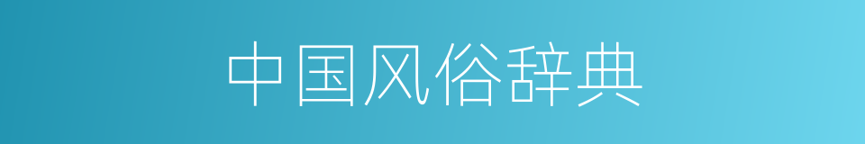 中国风俗辞典的同义词