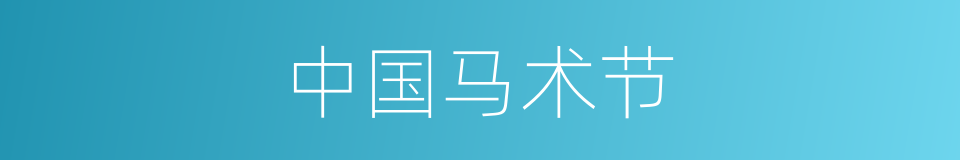 中国马术节的同义词