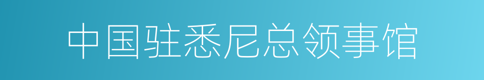 中国驻悉尼总领事馆的同义词