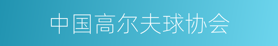 中国高尔夫球协会的同义词
