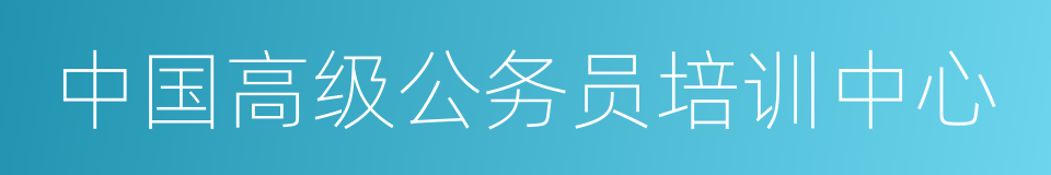 中国高级公务员培训中心的同义词