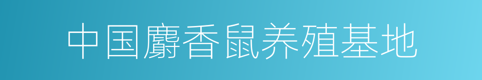 中国麝香鼠养殖基地的同义词