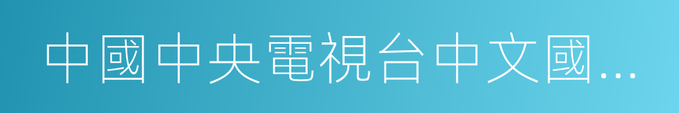 中國中央電視台中文國際頻道的同義詞