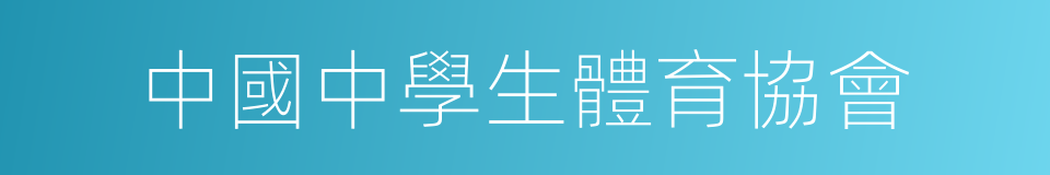 中國中學生體育協會的意思