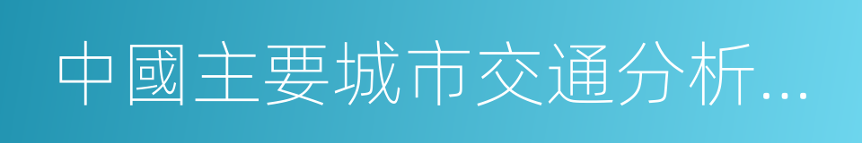 中國主要城市交通分析報告的同義詞