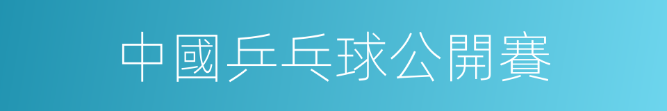 中國乒乓球公開賽的同義詞