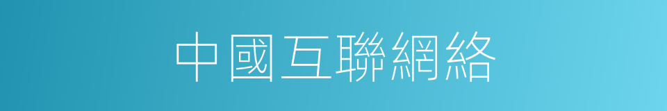 中國互聯網絡的同義詞