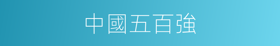 中國五百強的同義詞