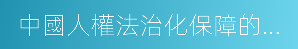 中國人權法治化保障的新進展的同義詞