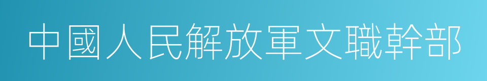 中國人民解放軍文職幹部的同義詞