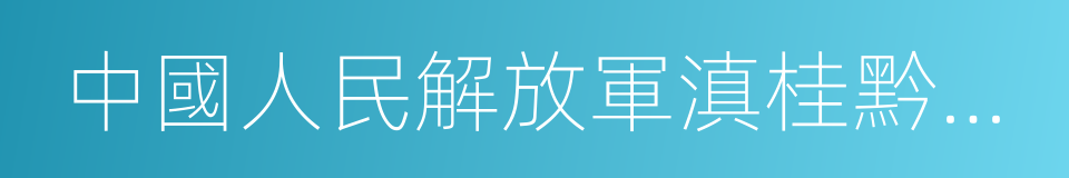 中國人民解放軍滇桂黔邊縱隊的同義詞