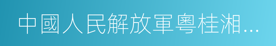 中國人民解放軍粵桂湘邊縱隊的同義詞