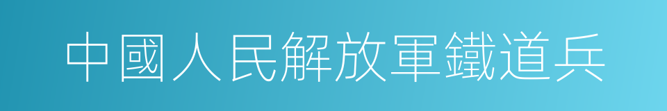 中國人民解放軍鐵道兵的同義詞