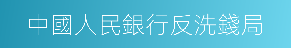中國人民銀行反洗錢局的同義詞