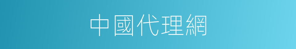 中國代理網的同義詞