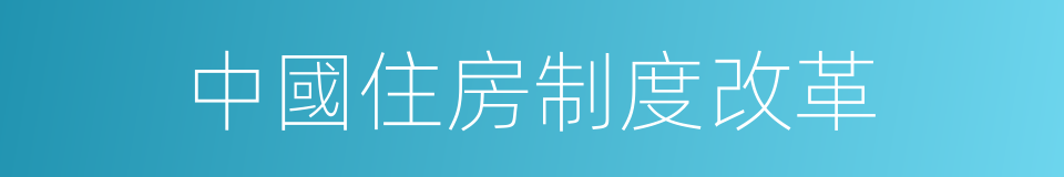中國住房制度改革的同義詞