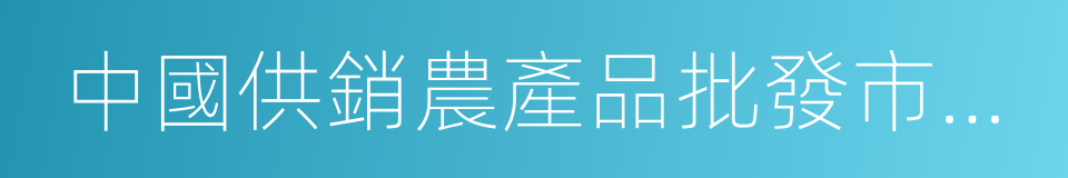 中國供銷農產品批發市場控股有限公司的同義詞