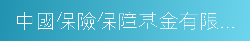 中國保險保障基金有限責任公司的同義詞