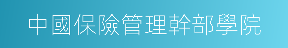 中國保險管理幹部學院的同義詞