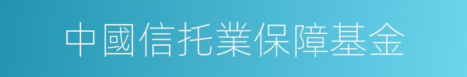 中國信托業保障基金的同義詞