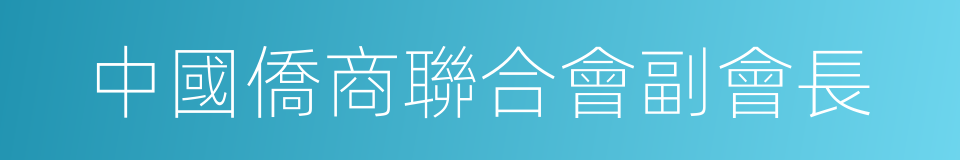 中國僑商聯合會副會長的同義詞