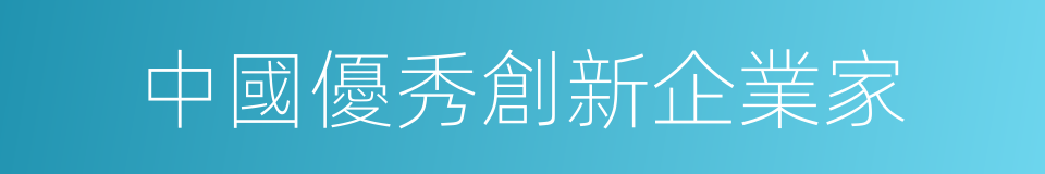 中國優秀創新企業家的同義詞