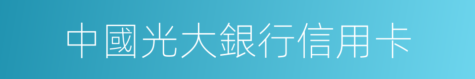 中國光大銀行信用卡的同義詞