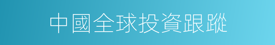 中國全球投資跟蹤的同義詞
