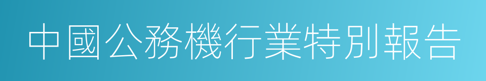 中國公務機行業特別報告的同義詞