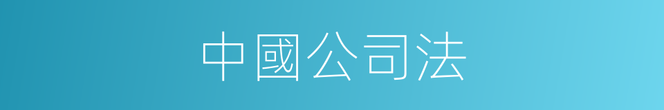 中國公司法的同義詞