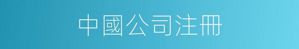 中國公司注冊的同義詞