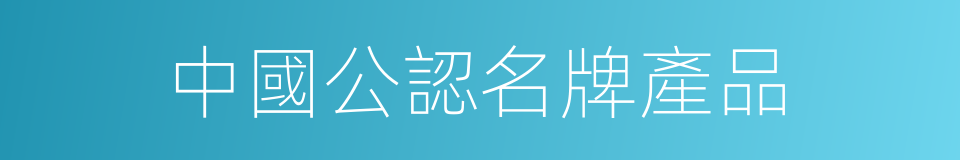 中國公認名牌產品的同義詞